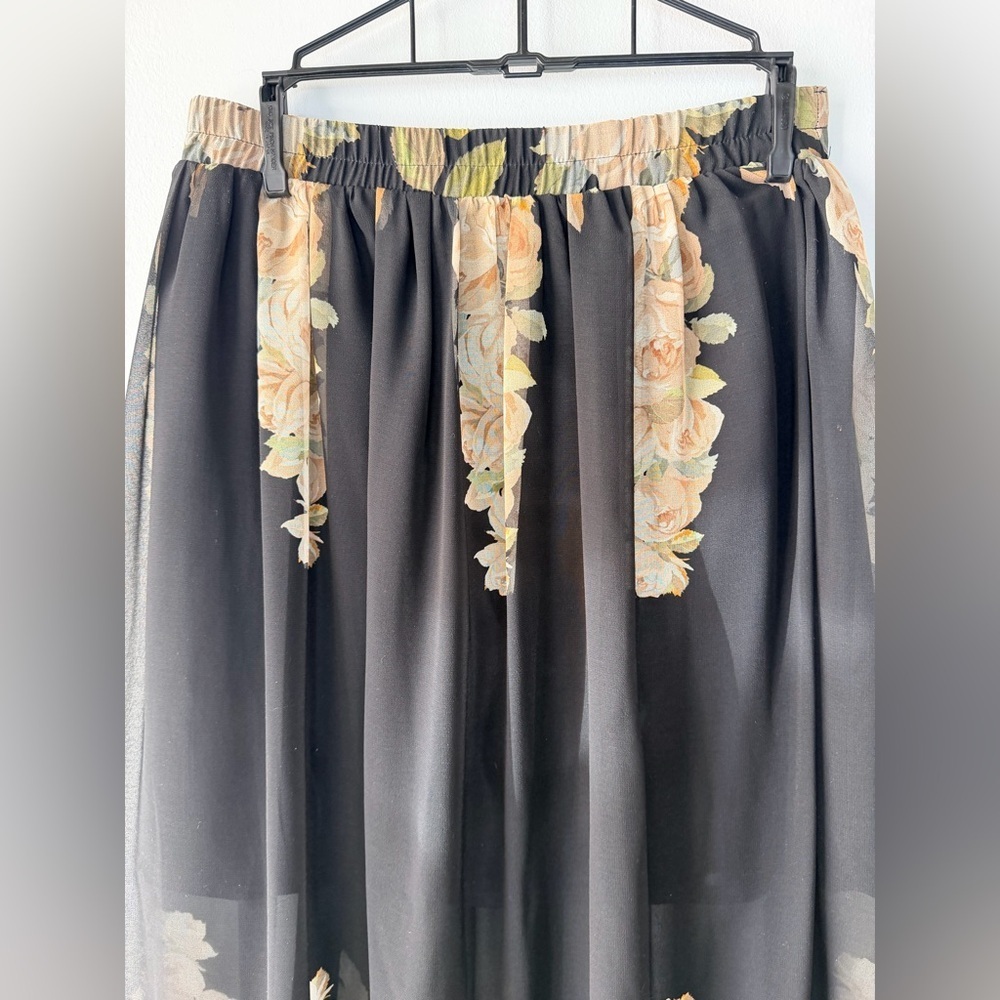 Blugirl Sheer Floral Maxi Skirt | Flowing Designer Skirt | Size D34 (US 4) - Picture 13 of 17